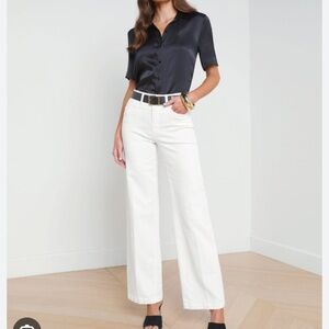 L’Agence | Scottie Stretch Wide-Leg Jean in Blanc/White Size 29